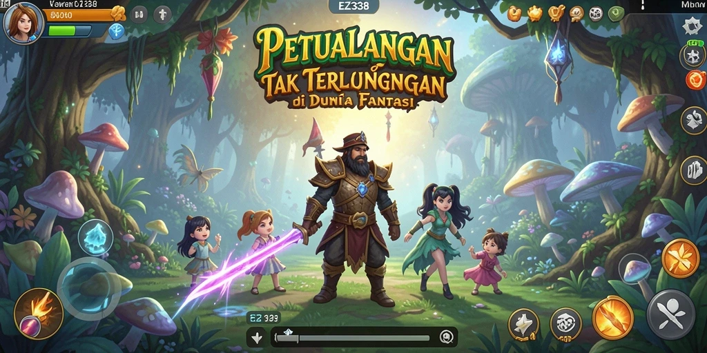 Tampilan gameplay EZ338 yang seru dan mendebarkan dalam dunia petualangan.