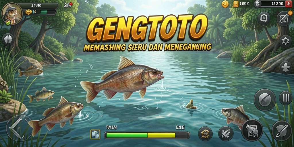 Screenshot gameplay GENGTOTO yang menunjukkan aksi memancing seru.
