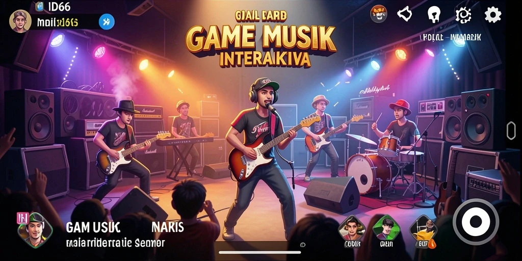 Tampilan gameplay seru ID66 dengan berbagai lagu dan tantangan musik.