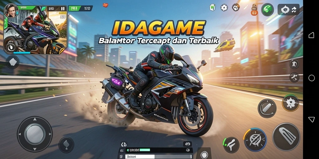 Tampilan gameplay seru di trek balapan IDAGAME.