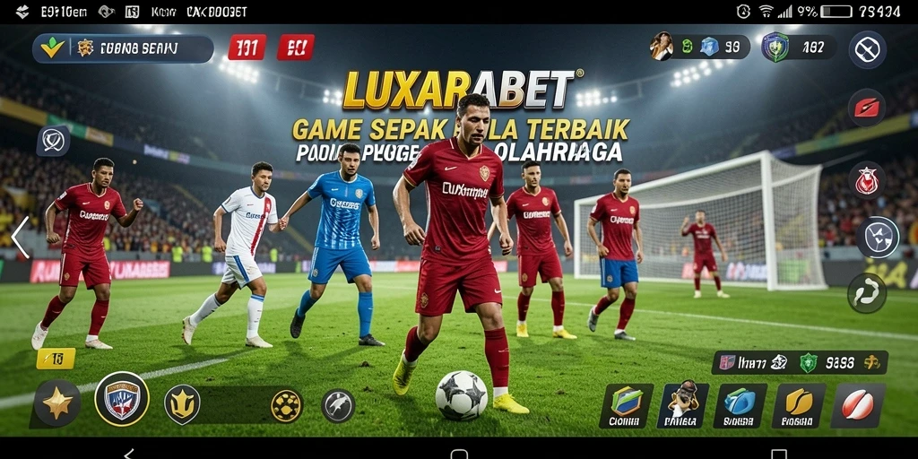 Tampilan gameplay LUXARABET dengan aksi sepak bola yang mendebarkan.