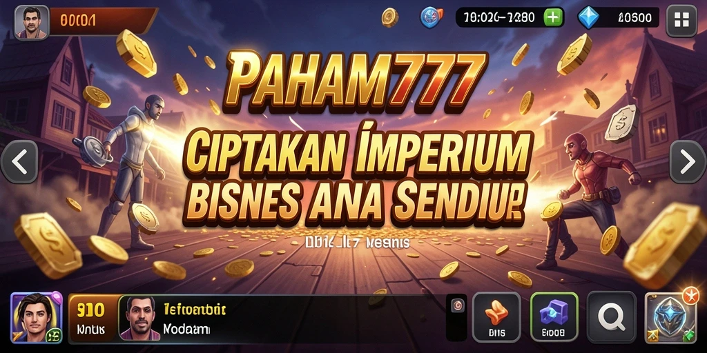 Tampilan gameplay seru PAHAM777 yang menampilkan pengelolaan bisnis.